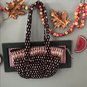 Vera Bradley Black and Brown Patterned Tote